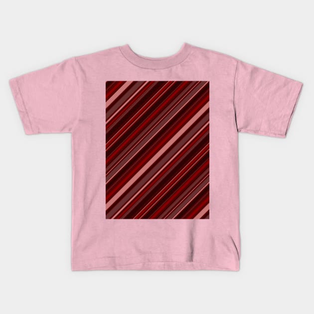 Stripes Lines Pinks Plum Black Brick Mid Mod Classy Angled Pin Stripes Kids T-Shirt by Shayna